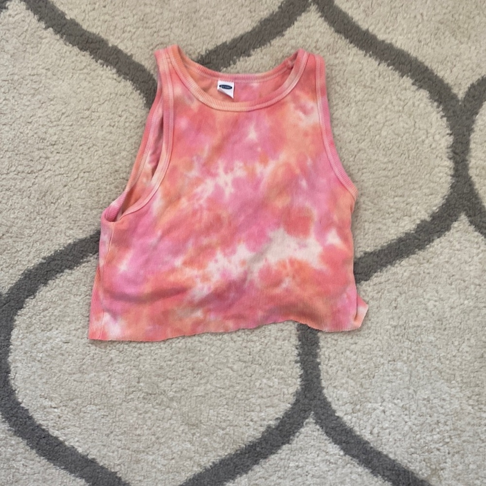 Pink Sie dye tank top crop